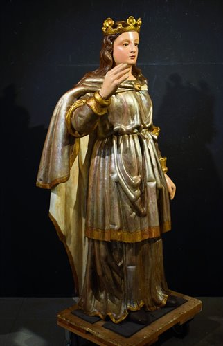  "Vergine Incoronata"  scultura lignea policroma e argentata